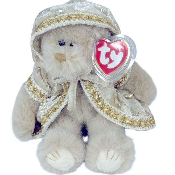Ty 1993 Gwyndolyn All That Glitters 8” Blonde Bear Wearing Removable Hooded Robe - Picture 11 of 11